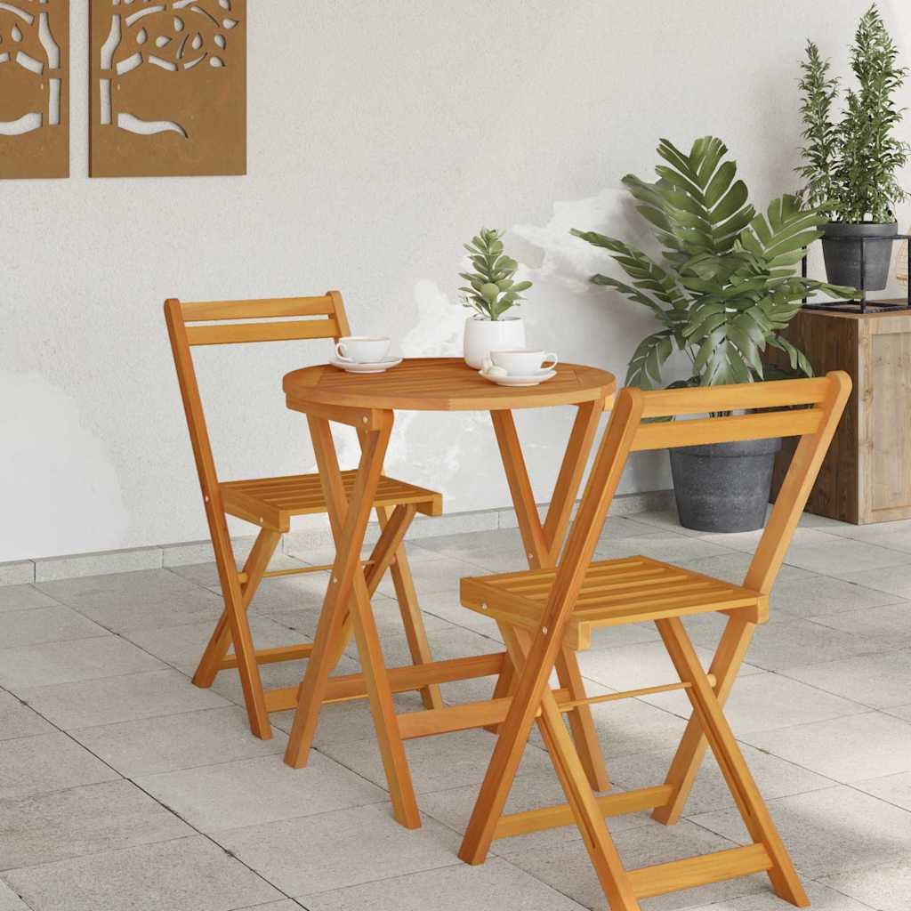 Klappbarer Gartentisch Natur 60 x 60 x 72 cm Akazie Massivholz