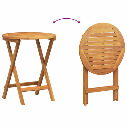 Klappbarer Gartentisch Natur 60 x 60 x 72 cm Akazie Massivholz