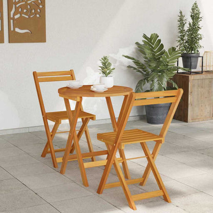 Garten Bistro Set mit Kissen 3 pcs Braun Massivholz Akazie