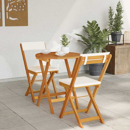 Garten Bistro Set mit Kissen 3 pcs Braun Massivholz Akazie