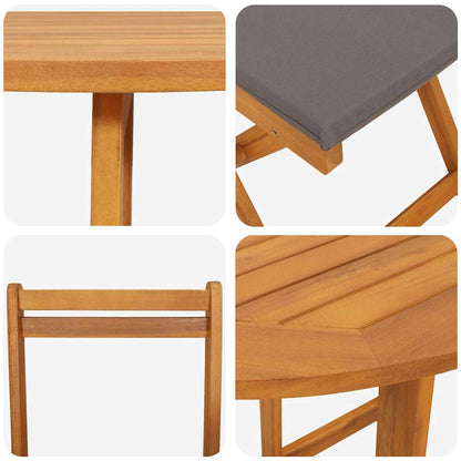 Bistrogarnitur 3 pcs Braun Akazie Massivholz