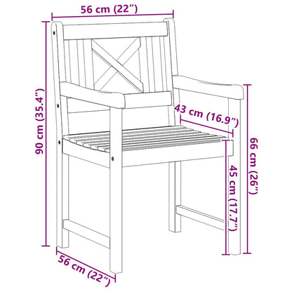 Gartenstuhl 2 pcs Braun 56 x 56 x 90cm Massivholz Akazie
