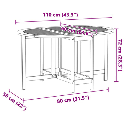 Gartentisch Braun 110 x 60 x 72 cm Massivholz Akazie