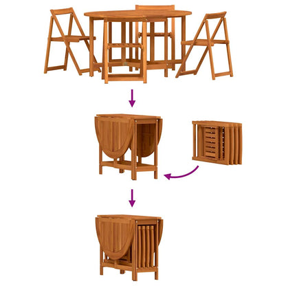 Gartentisch 5 pcs Braun 110 x 60 x 72 cm Massivholz Akazie