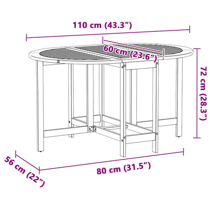 Gartentisch 5 pcs Braun 110 x 60 x 72 cm Massivholz Akazie