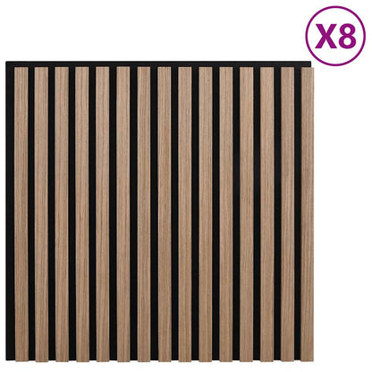 Akustik Wandpaneele 8 Stk. Lamellen 60,5x60 cm Eichenfurnier