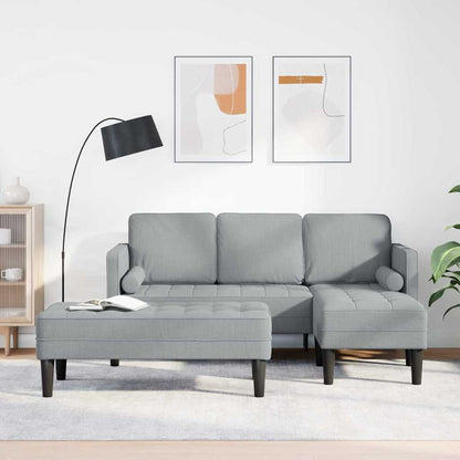 Sofa Set 2 pcs Hellgrau 173 x 131 x 67 cm Stoff