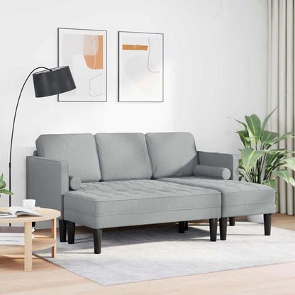 Sofa Set 2 pcs Hellgrau 173 x 131 x 67 cm Stoff