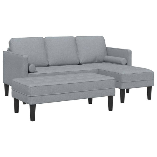 Sofa Set 2 pcs Hellgrau 173 x 131 x 67 cm Stoff