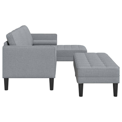 Sofa Set 2 pcs Hellgrau 173 x 131 x 67 cm Stoff