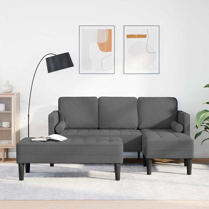 Sofa Set 2 pcs Dunkelgrau 173 x 131 x 67 cm Stoff