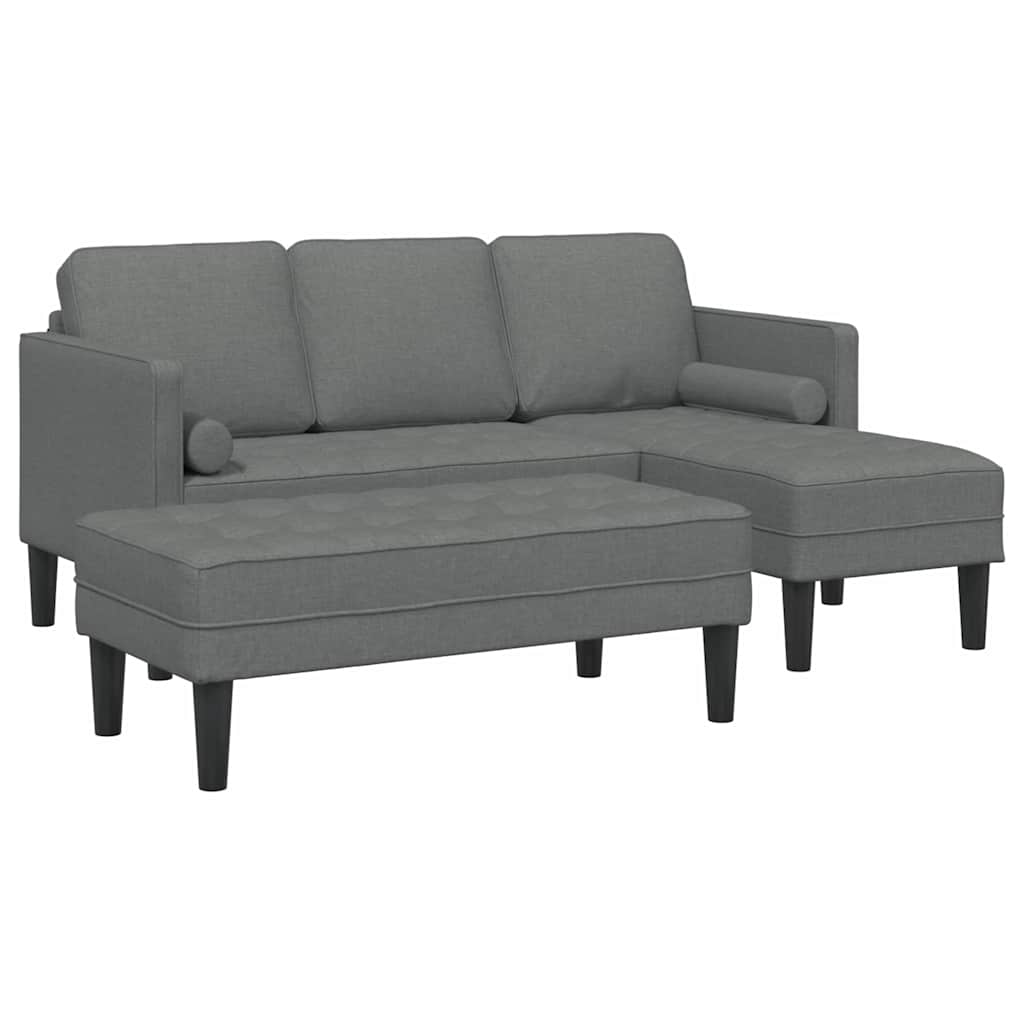 Sofa Set 2 pcs Dunkelgrau 173 x 131 x 67 cm Stoff