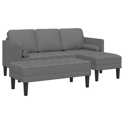 Sofa Set 2 pcs Dunkelgrau 173 x 131 x 67 cm Stoff