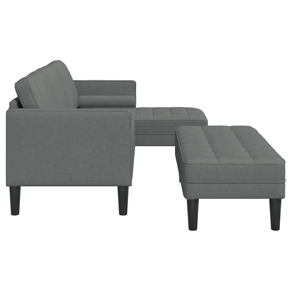 Sofa Set 2 pcs Dunkelgrau 173 x 131 x 67 cm Stoff