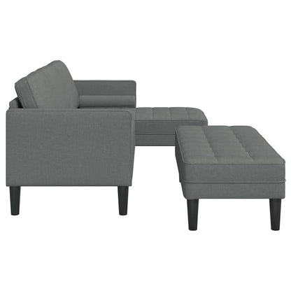Sofa Set 2 pcs Dunkelgrau 173 x 131 x 67 cm Stoff