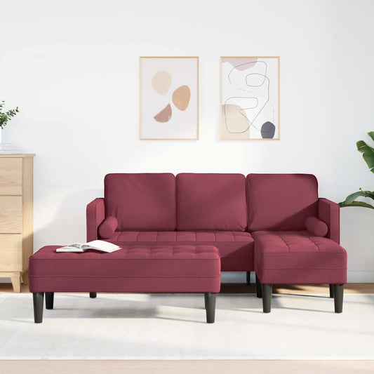 Sofa Set 2 pcs Weinrot 173 x 131 x 67 cm Stoff