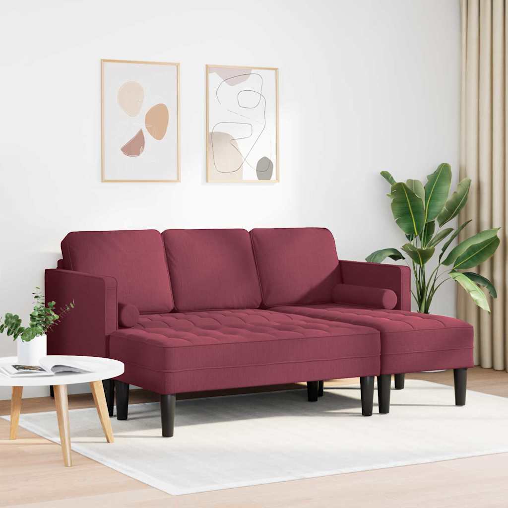 Sofa Set 2 pcs Weinrot 173 x 131 x 67 cm Stoff