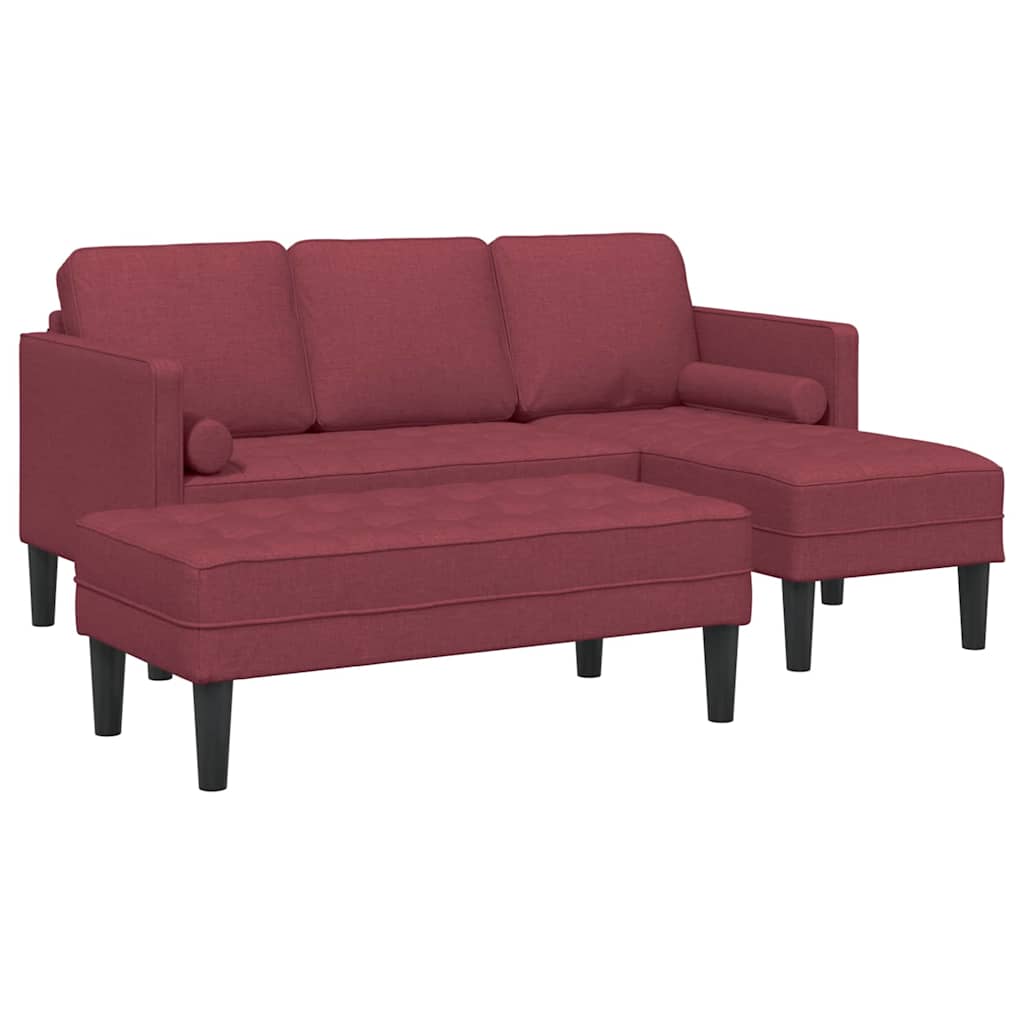 Sofa Set 2 pcs Weinrot 173 x 131 x 67 cm Stoff