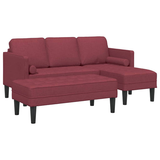 Sofa Set 2 pcs Weinrot 173 x 131 x 67 cm Stoff