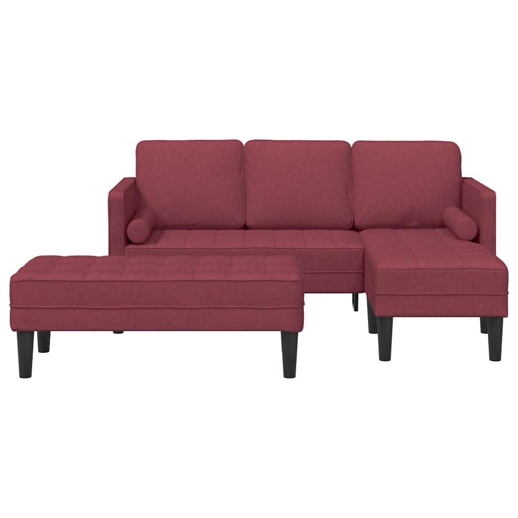 Sofa Set 2 pcs Weinrot 173 x 131 x 67 cm Stoff