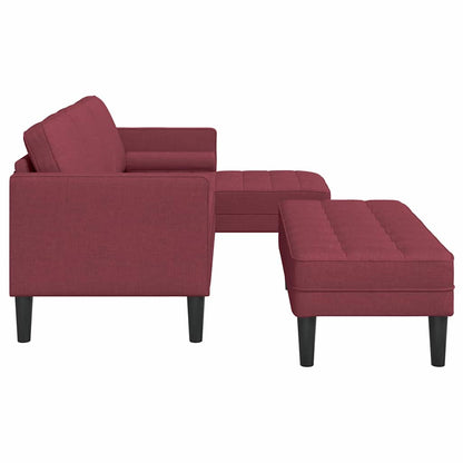 Sofa Set 2 pcs Weinrot 173 x 131 x 67 cm Stoff