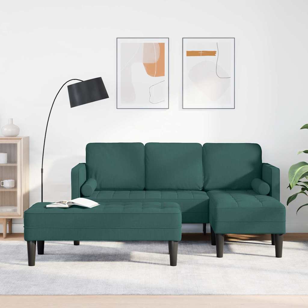 Sofa Set 2 pcs Dunkelgrün 173 x 131 x 67 cm Stoff