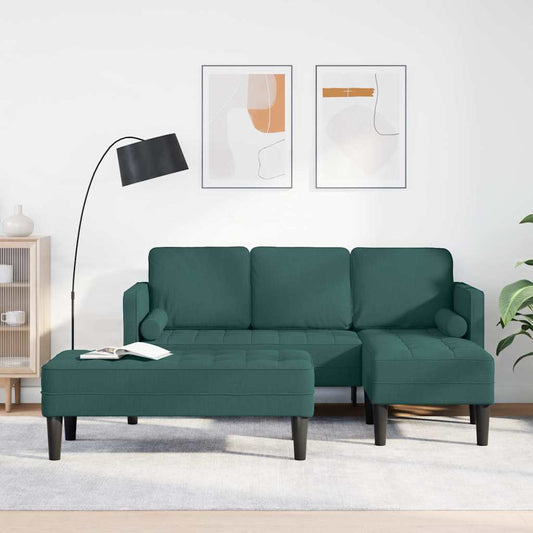 Sofa Set 2 pcs Dunkelgrün 173 x 131 x 67 cm Stoff