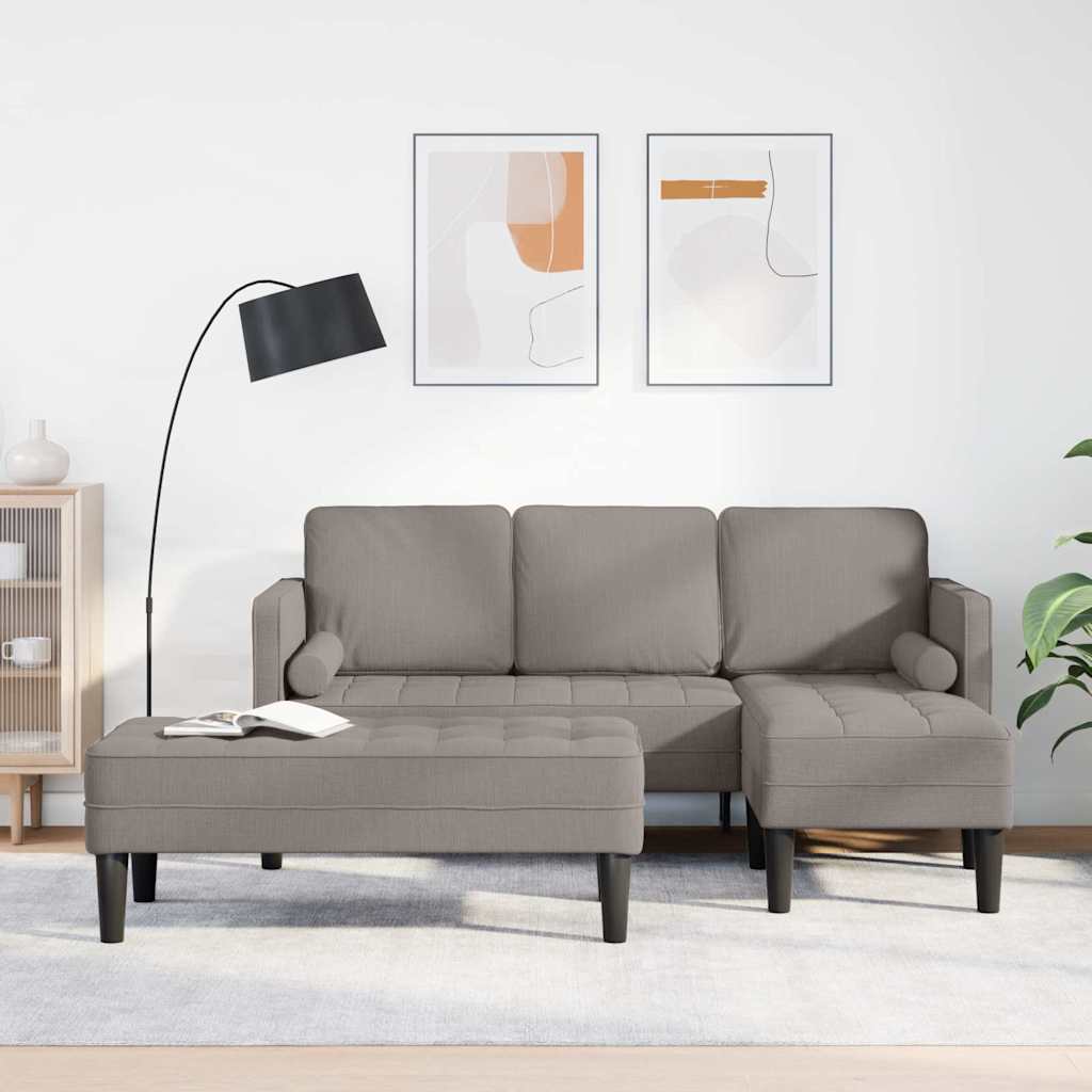 Sofa Set 2 pcs Taupe 173 x 131 x 67 cm Stoff