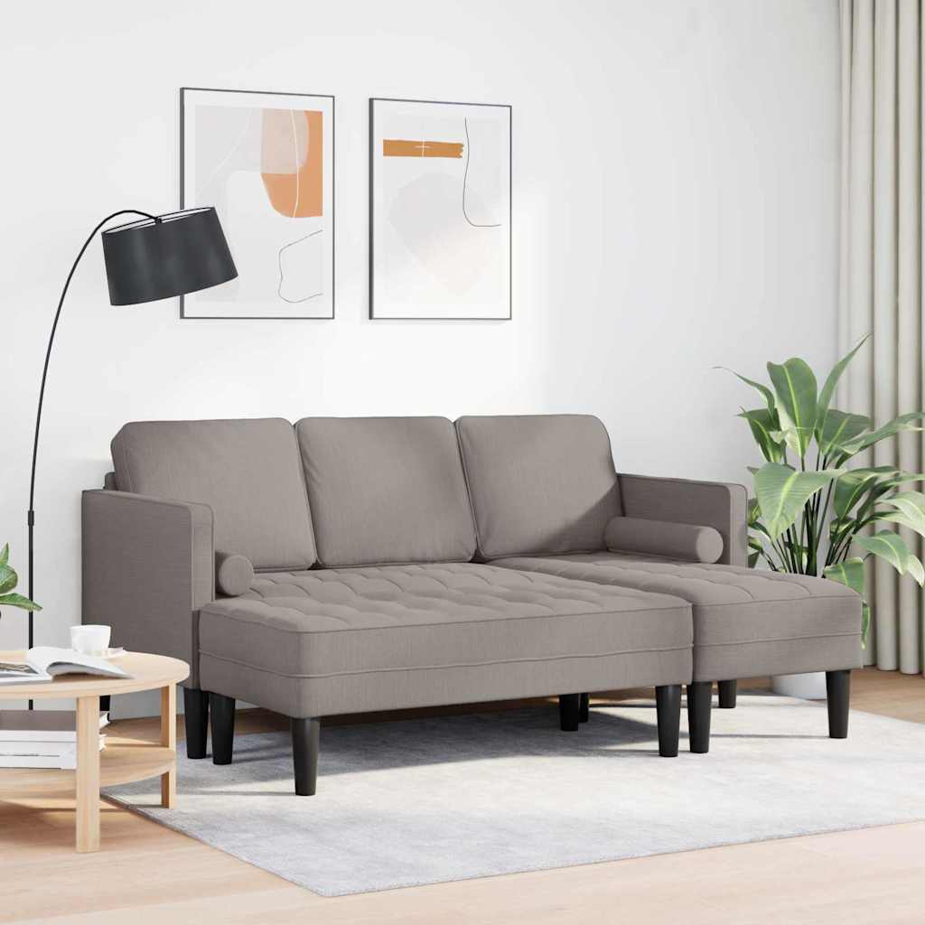 Sofa Set 2 pcs Taupe 173 x 131 x 67 cm Stoff