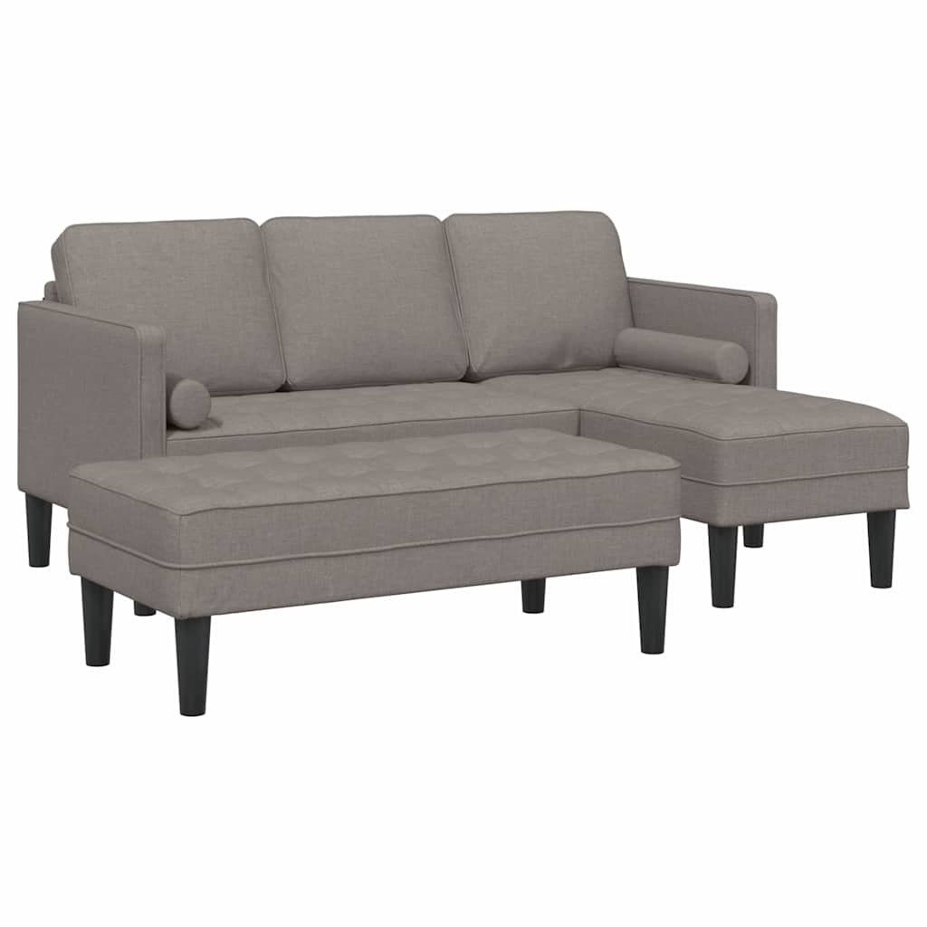 Sofa Set 2 pcs Taupe 173 x 131 x 67 cm Stoff