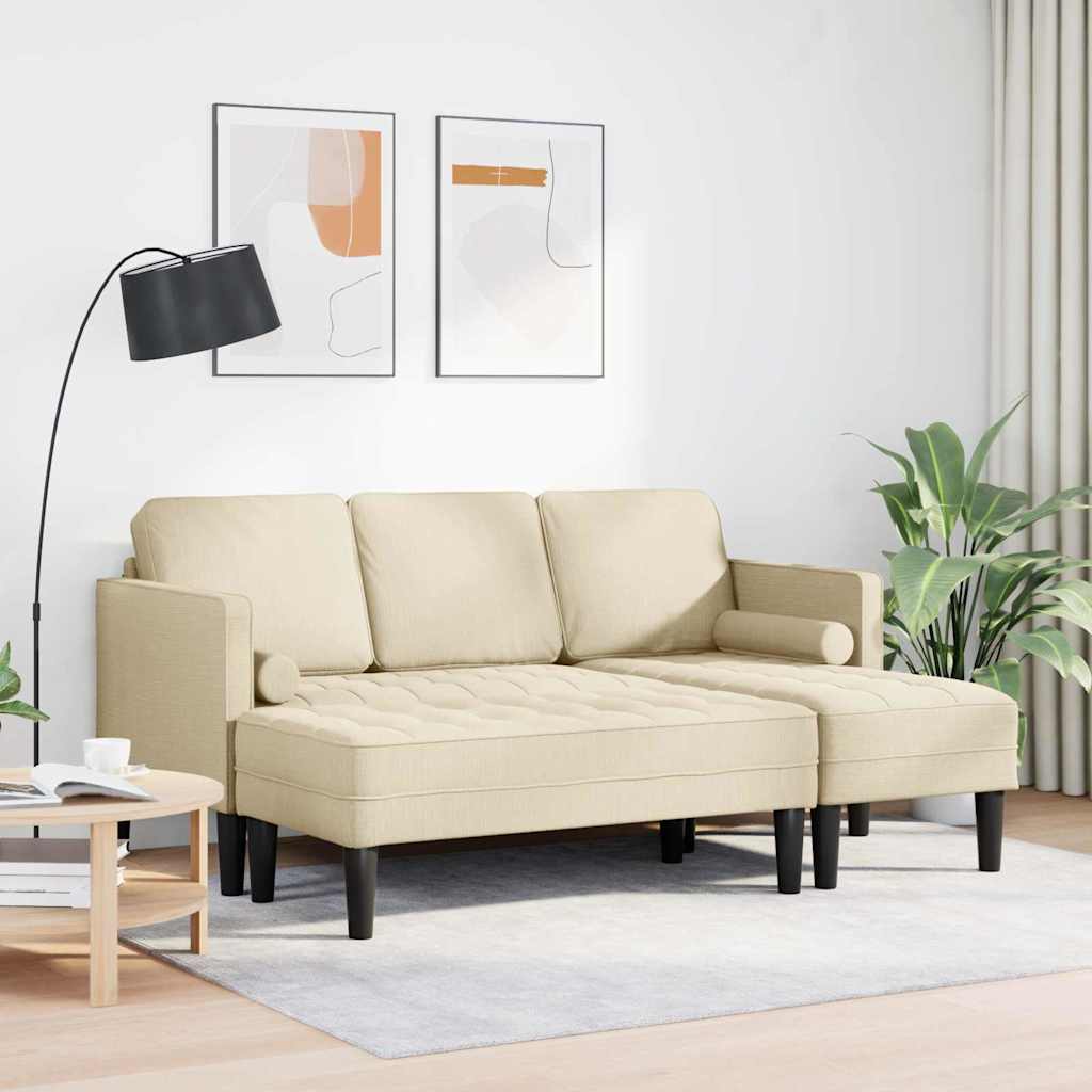 Sofa Set 2 pcs Cremefarben 173 x 131 x 67 cm Stoff