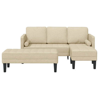 Sofa Set 2 pcs Cremefarben 173 x 131 x 67 cm Stoff