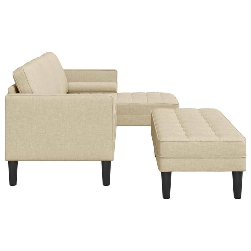 Sofa Set 2 pcs Cremefarben 173 x 131 x 67 cm Stoff
