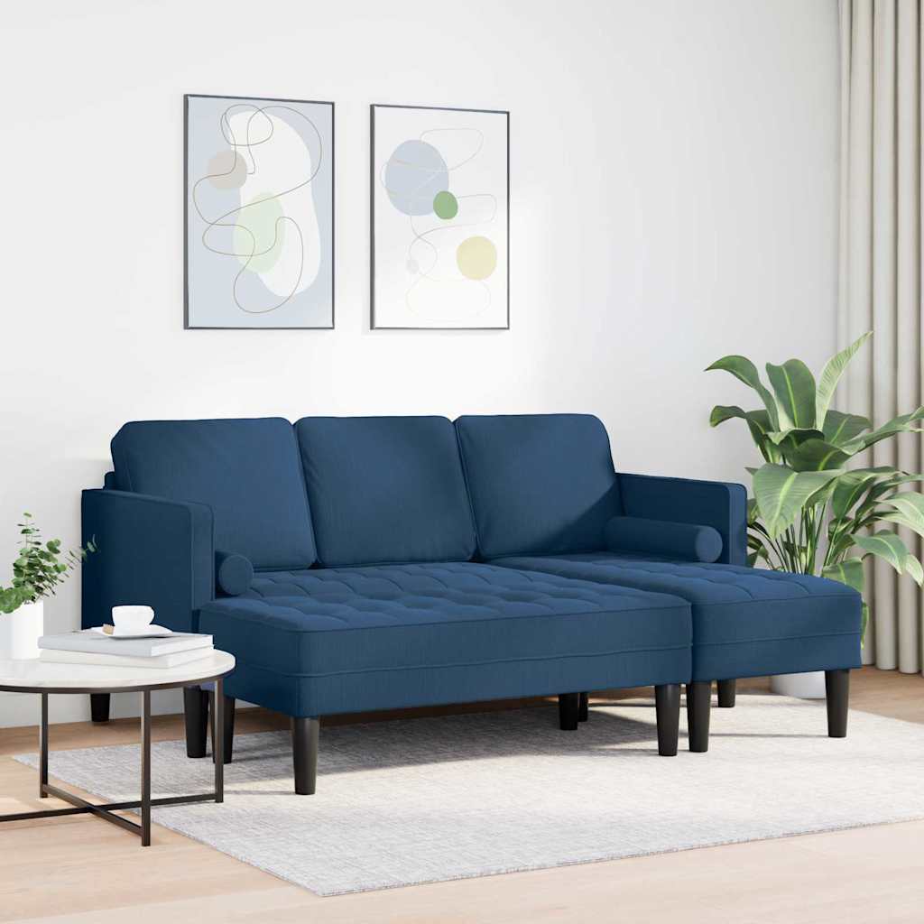 Sofa Set 2 pcs Blau 173 x 131 x 67 cm Stoff