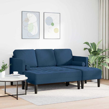 Sofa Set 2 pcs Blau 173 x 131 x 67 cm Stoff