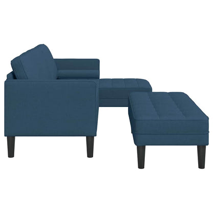 Sofa Set 2 pcs Blau 173 x 131 x 67 cm Stoff