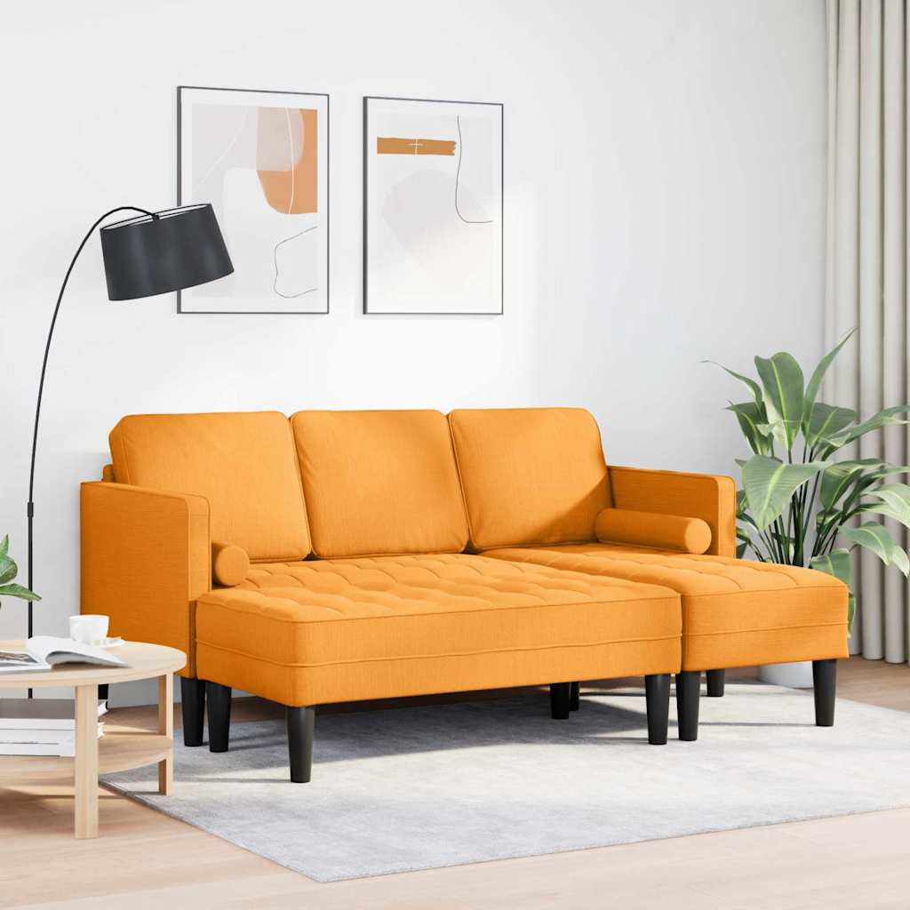 Sofa Set 2 pcs Dunkelgelb 173 x 131 x 67 cm Stoff