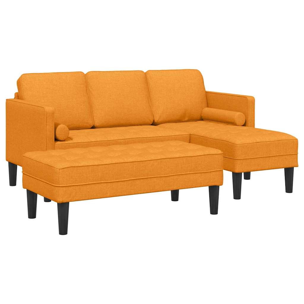 Sofa Set 2 pcs Dunkelgelb 173 x 131 x 67 cm Stoff