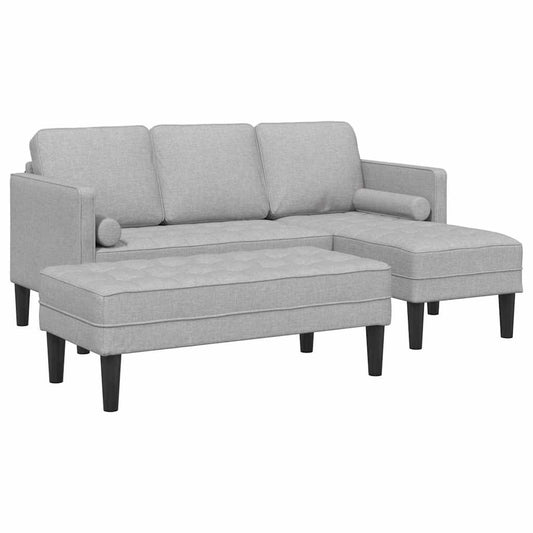 Sofa Set 2 pcs Wolken-Grau 173 x 131 x 67 cm Stoff