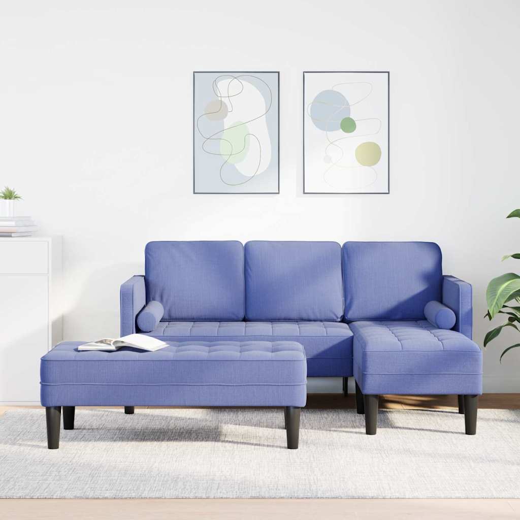Sofa Set 2 pcs Jeansblau 173 x 131 x 67 cm Stoff