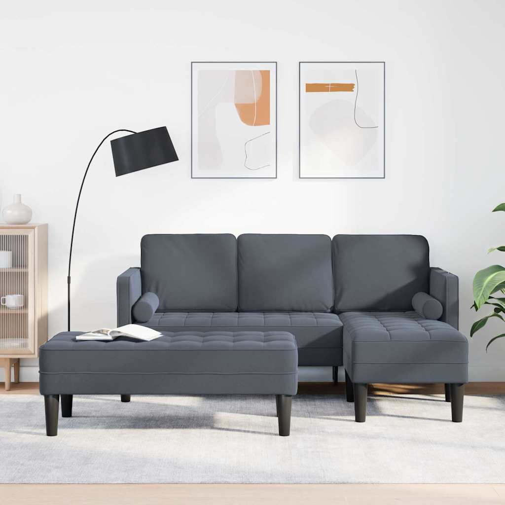 Sofa Set 2 pcs Dunkelgrau 173 x 131 x 67 cm Samt