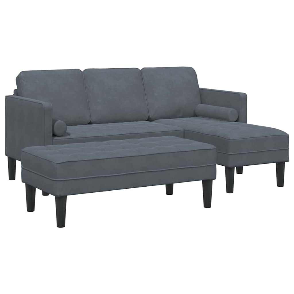Sofa Set 2 pcs Dunkelgrau 173 x 131 x 67 cm Samt