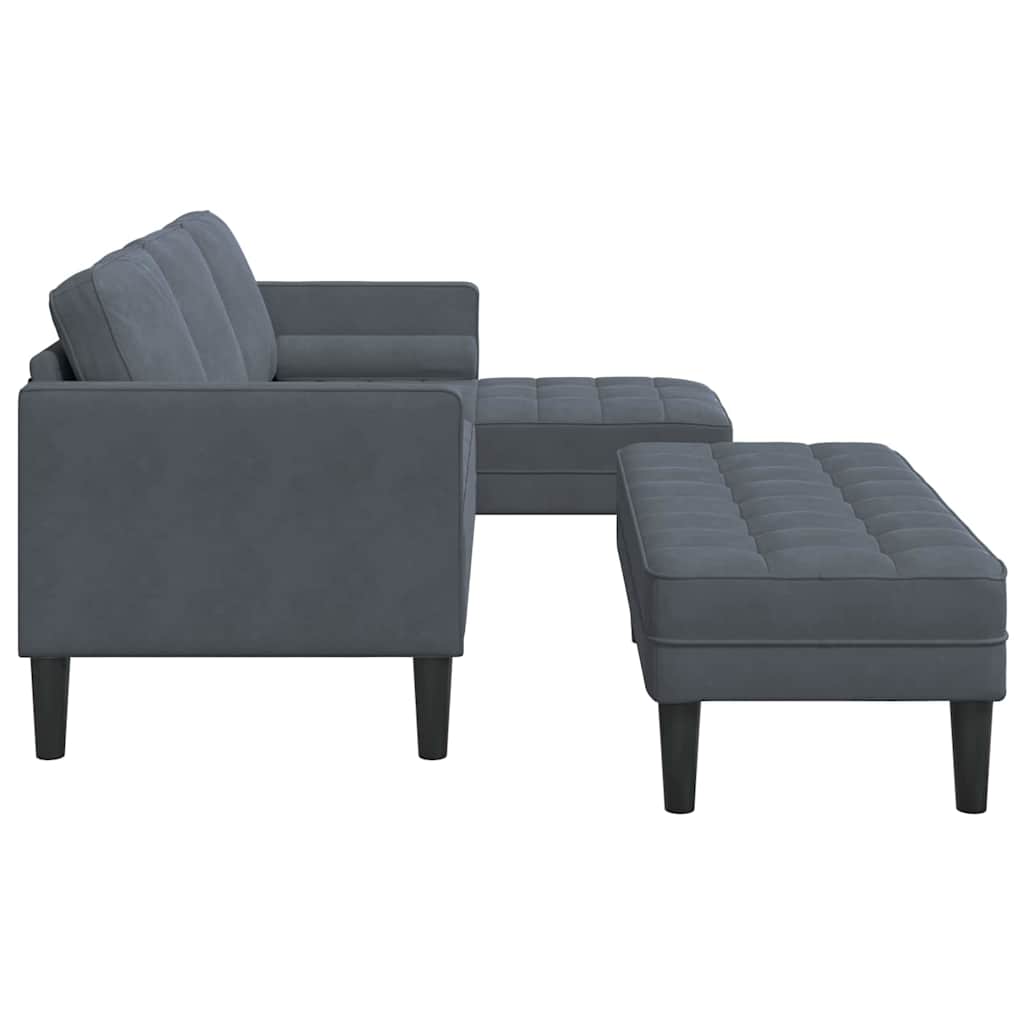 Sofa Set 2 pcs Dunkelgrau 173 x 131 x 67 cm Samt