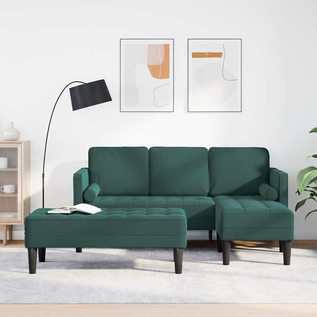 Sofa Set 2 pcs Dunkelgrün 173 x 131 x 67 cm Samt