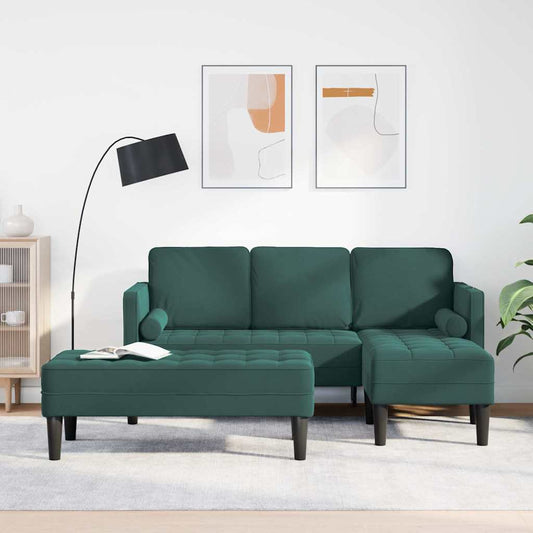 Sofa Set 2 pcs Dunkelgrün 173 x 131 x 67 cm Samt