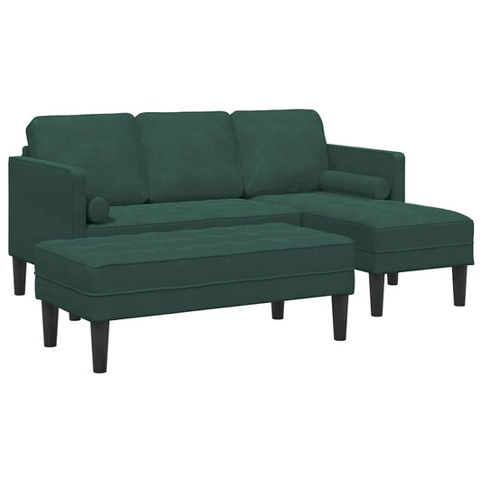 Sofa Set 2 pcs Dunkelgrün 173 x 131 x 67 cm Samt