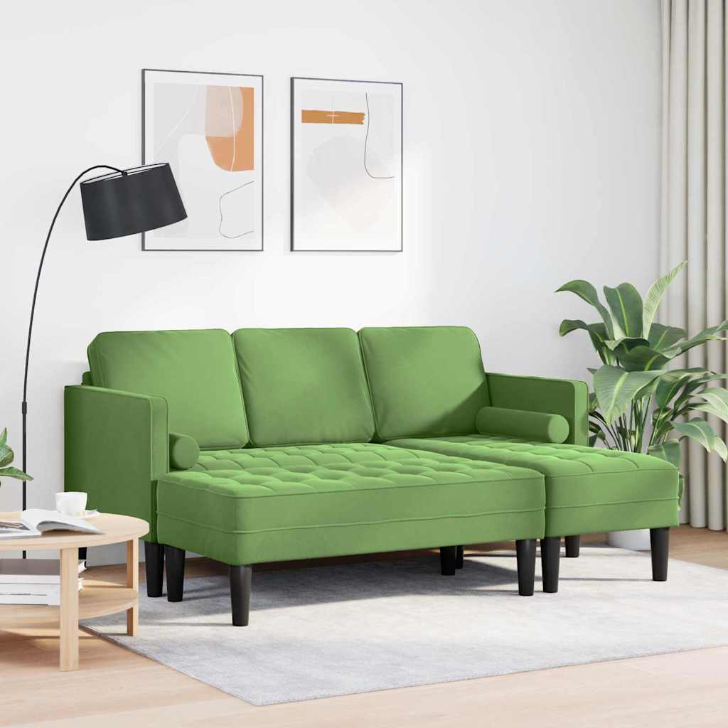 Sofa Set 2 pcs Hellgrün 173 x 131 x 67 cm Samt