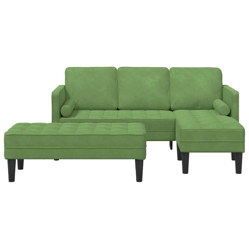 Sofa Set 2 pcs Hellgrün 173 x 131 x 67 cm Samt
