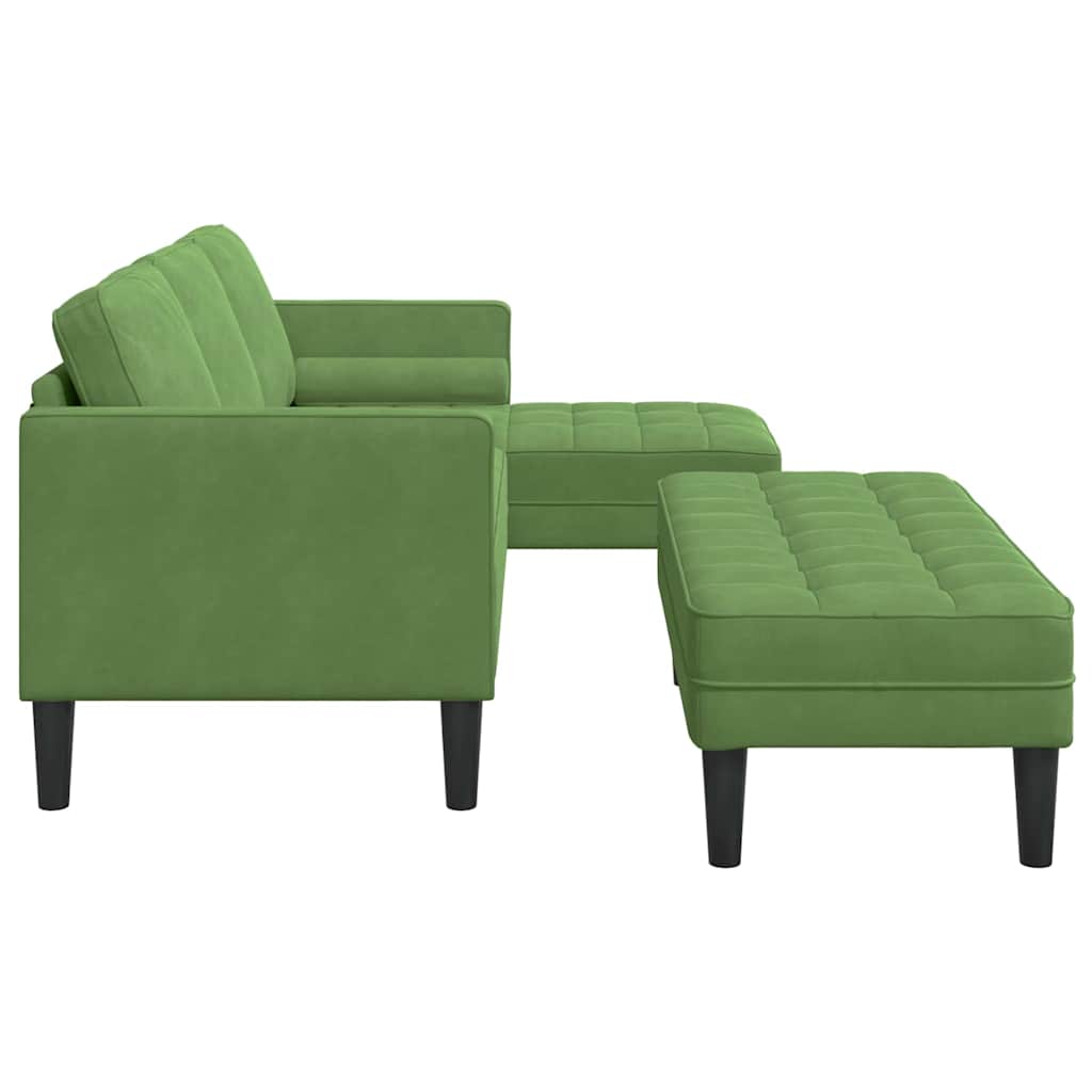 Sofa Set 2 pcs Hellgrün 173 x 131 x 67 cm Samt