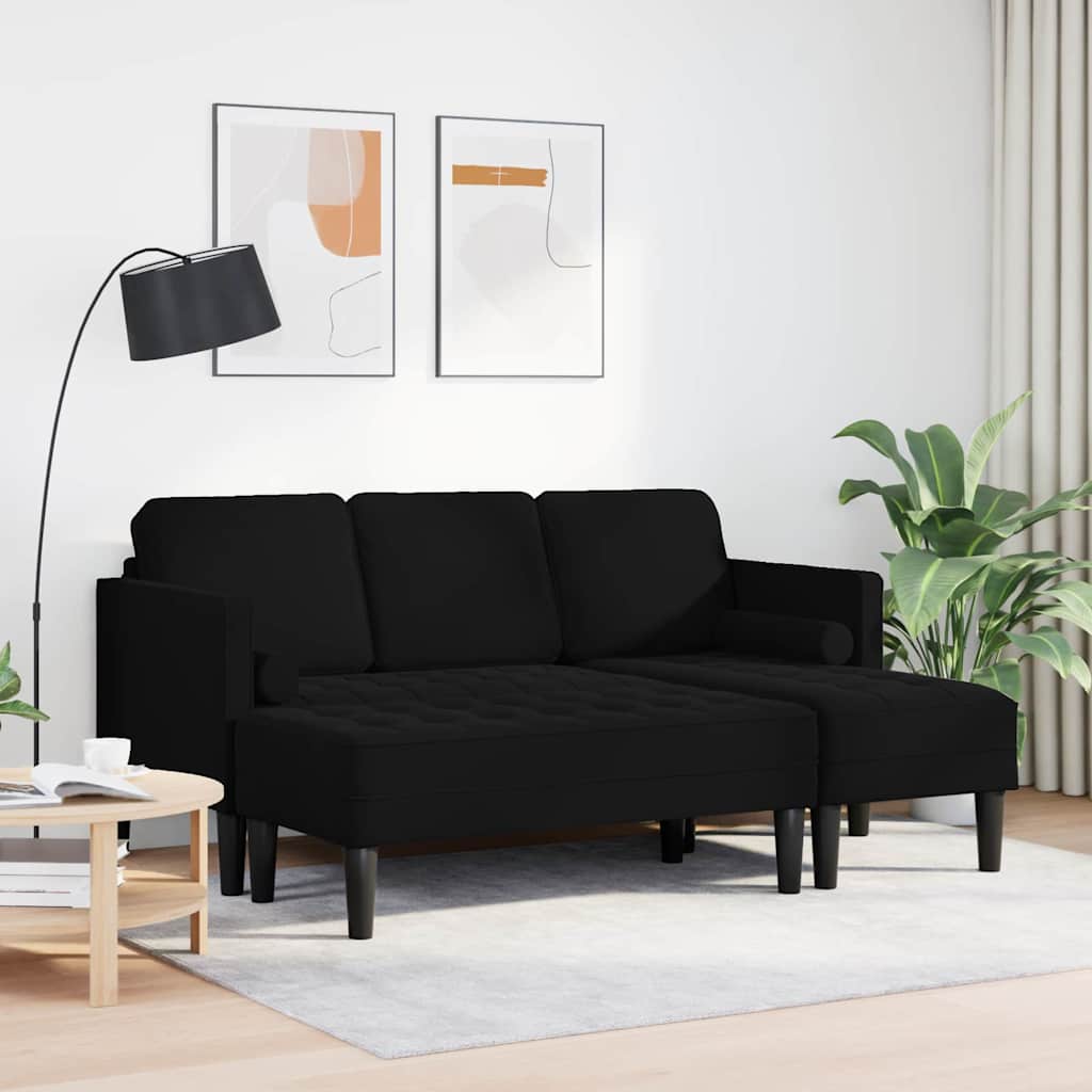 Sofa Set 2 pcs Schwarz 173 x 131 x 67 cm Samt